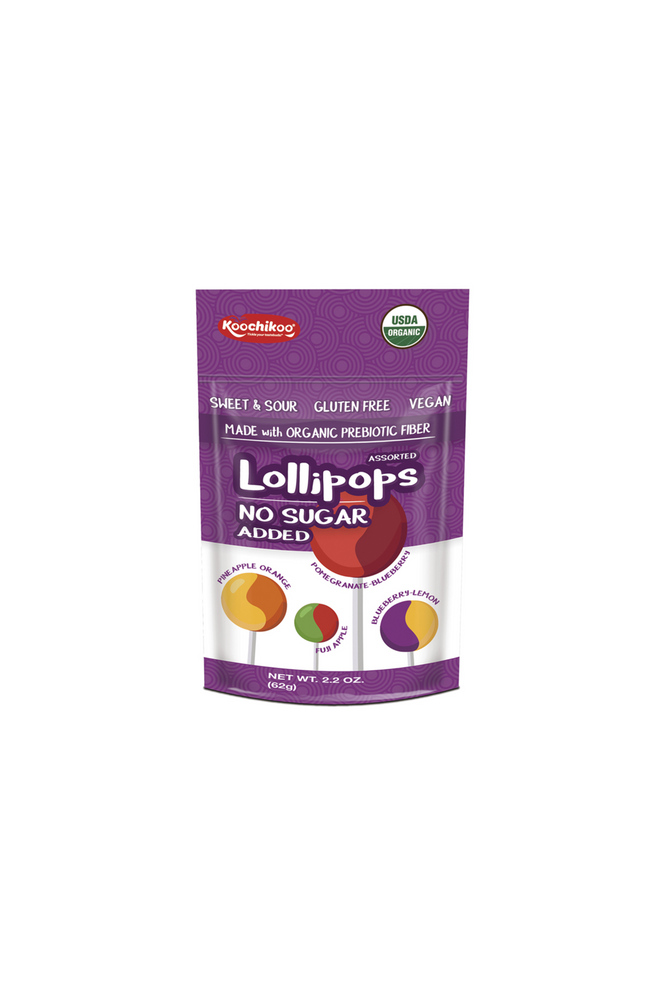 Koochikoo Organic No Sugar Lollipops 4 Flavours 62g