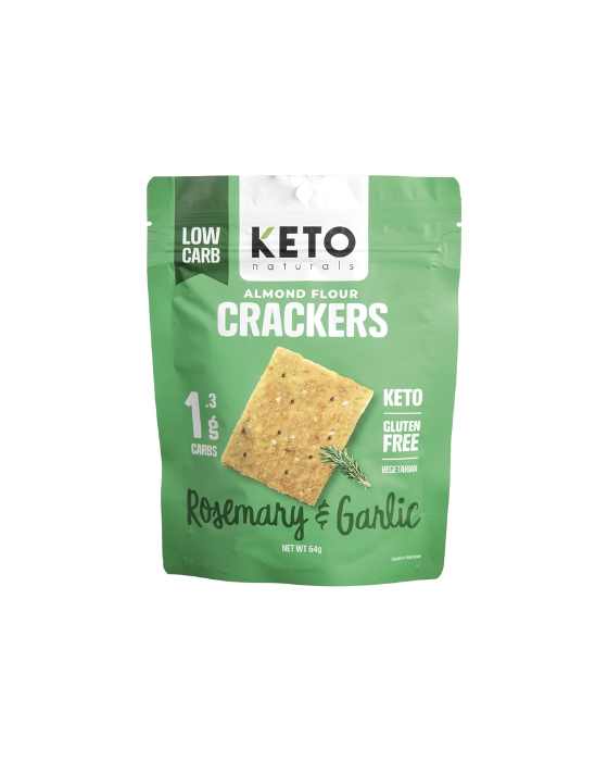 
                  
                    KETO NATURALS Almond Flour Crackers Rosemary & Garlic 64g
                  
                